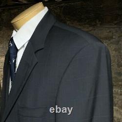 Hugo Boss Hommes Einstein Sigma 3-btn Wool Suit 42l Fenêtre Vérifier Bleu 36 Taille