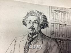 Impression photo de la gravure sur papier d'art : Einstein donnant sa conférence sur la théorie de la relativité réelle