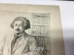 Impression photo de la gravure sur papier d'art : Einstein donnant sa conférence sur la théorie de la relativité réelle