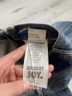 Jean en denim délavé Archival Absolut Joy Einstein avec chaînes en coupe droite taille L