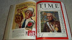 Le volume relié du Time Magazine d'avril à juin 1938 avec Albert Einstein et Reza Shah Pahlavi en couverture.