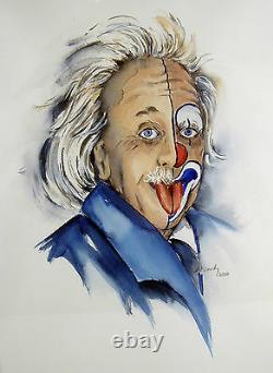 Monika Kirsch 1950 Gelsenkirchen / Einstein Der Clown / Gemälde, Signiert