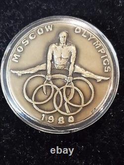 Moscou 1980 Olympics Silvrr Plaque Médaille Einstein 2 (db8)