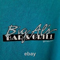 RARE Chemise folle vintage pour hommes taille XL Big Al's Bar & Grill San Diego Einstein