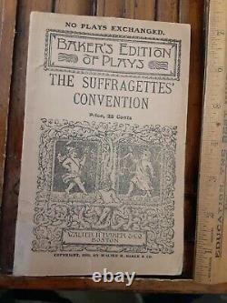 Rare 1912 Un Acte Play The Suffragettes'' Convention Jessie A. Kelley Féminisme