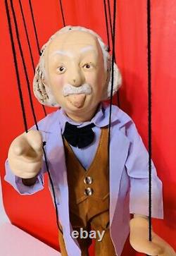 Rare Albert Einstein 9 Corde Marionette Puppet Roger Richman Beverly Hills 19