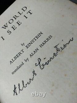 Rare Albert Einstein Signé Autographié Livre 1935 Edition Le Monde Tel Que Je Le Vois