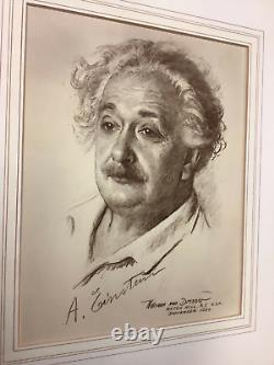 Rare Lithographie Einstein Par William Van Dresser Watch Hill 1934