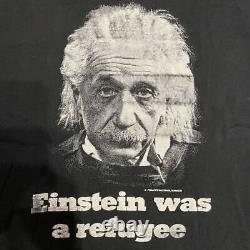 Rare T-shirt vintage des années 80 'Made in USA' de beauté avec Einstein M, Relativité et grands musiciens
