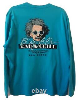 Rare Vintage Crazy Shirt Hommes Taille XL Big Al's Bar & Grill San Diego Einstein