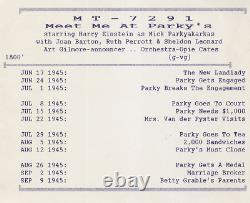 Retrouve-moi chez Parkys : 10 bobines de bande 60 heures 120 spectacles Harry Einstein 1945-8