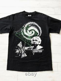 T-Shirt Vintage Super Rare des années 90 avec l'effigie d'Einstein pour hommes (tailles S et L) aux États-Unis.