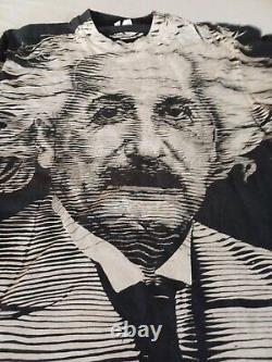 T-shirt Albert Einstein Vintage avec impression All Over AOP des années 90, taille L, couture unique - Cadeau