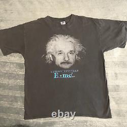 T-shirt Vintage 1990 E=MC2 Albert Einstein avec Grand Visage Taille XL USA Couture Unique