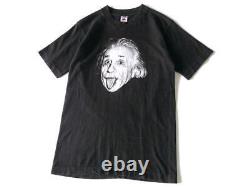 T-shirt imprimé photo vintage d'Einstein avec la langue sortie des années 90