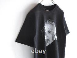 T-shirt imprimé photo vintage d'Einstein avec la langue sortie des années 90