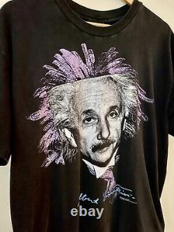 T-shirt pop art vintage des années 1990 avec Albert Einstein, taille L pour homme