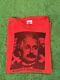 T-shirt Rouge Vintage Albert Einstein Des Années 90 Pour Homme, Taille Xl, Fabriqué Aux États-unis. Étiquette Hanes Des Années 70.