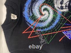 T-shirt vintage Albert Einstein Andazia taille L noir : la gravité courbe la lumière