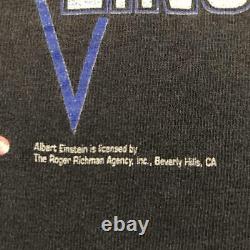 T-shirt vintage Einstein des années 90 pour hommes, noir, taille L, manches courtes, 100% coton, d'occasion.