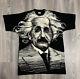 T-shirt Vintage Des Années 90 Avec Le Grand Visage D'albert Einstein Et Oppenheimer Sur Toute La Surface