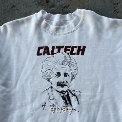 VTG années 80 90 Caltech California University x Albert Einstein Sweatshirt Art Taille L