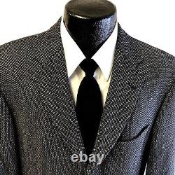 Veste de sport Hugo Boss Einstein noire et grise à motif microdot, blazer en laine à 3 boutons, taille 40L.