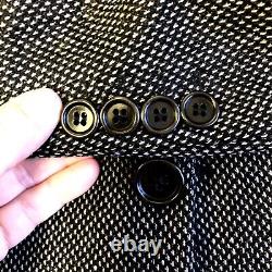 Veste de sport Hugo Boss Einstein noire et grise à motif microdot, blazer en laine à 3 boutons, taille 40L.