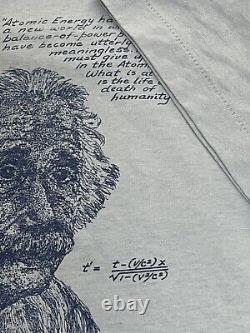 Vintage 1984 Albert Einstein T-shirt Etoiles D'écran MC Escher Art Taille XL