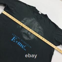 Vintage 1990 Albert Einstein E=mc T-shirt Manches Courtes À Mailles Simples XL Noir