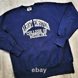 Vintage 90s Albert Einstein College Sweatshirt Lee Cross Grain Inverser Weave XL