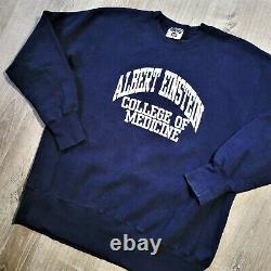 Vintage 90s Albert Einstein College Sweatshirt Lee Cross Grain Inverser Weave XL