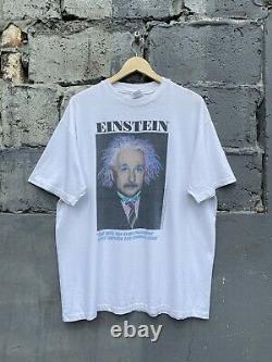 Vintage 90s Albert Einstein Licensed By Roger Richman Single Stitch White Tee
