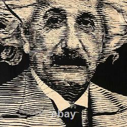 Vintage Albert Einstein All Over Imprimer T-shirt Aop 90s Taille Moyen Point Unique