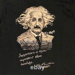 Vintage Albert Einstein All Over Imprimer T-shirt Aop 90s Taille Moyen Point Unique