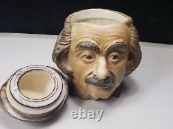 Vintage Comoys Of London Ceramic Pottery Tobacco Jar Humidor Figural Einstein