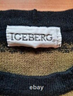 Vtg Années 90 Og Iceberg History Icestein Albert Einstein Knit Sweater Rare Size L