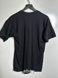 Vtg Noir Arlequin Manches Courtes T-shirt Graphique Albert Einstein Sz XL